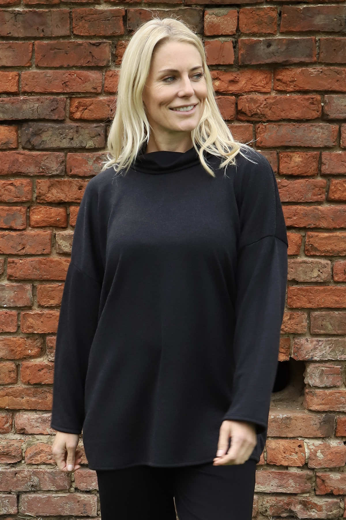 Tarka Cowl Neck Top Black
