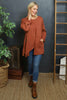 Kelilah Pocket Cotton Top Burnt Orange