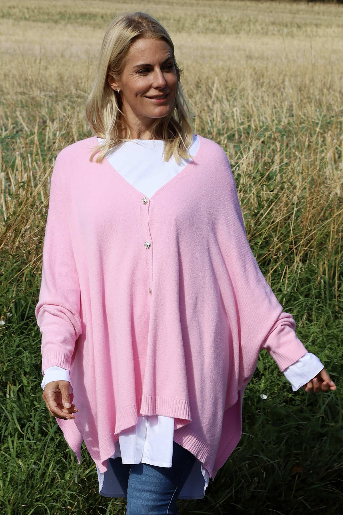 Hattie Knitted Cardigan Pink