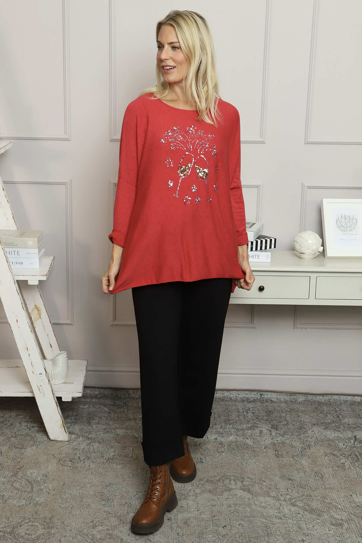 Lillian Cheers Jumper Red