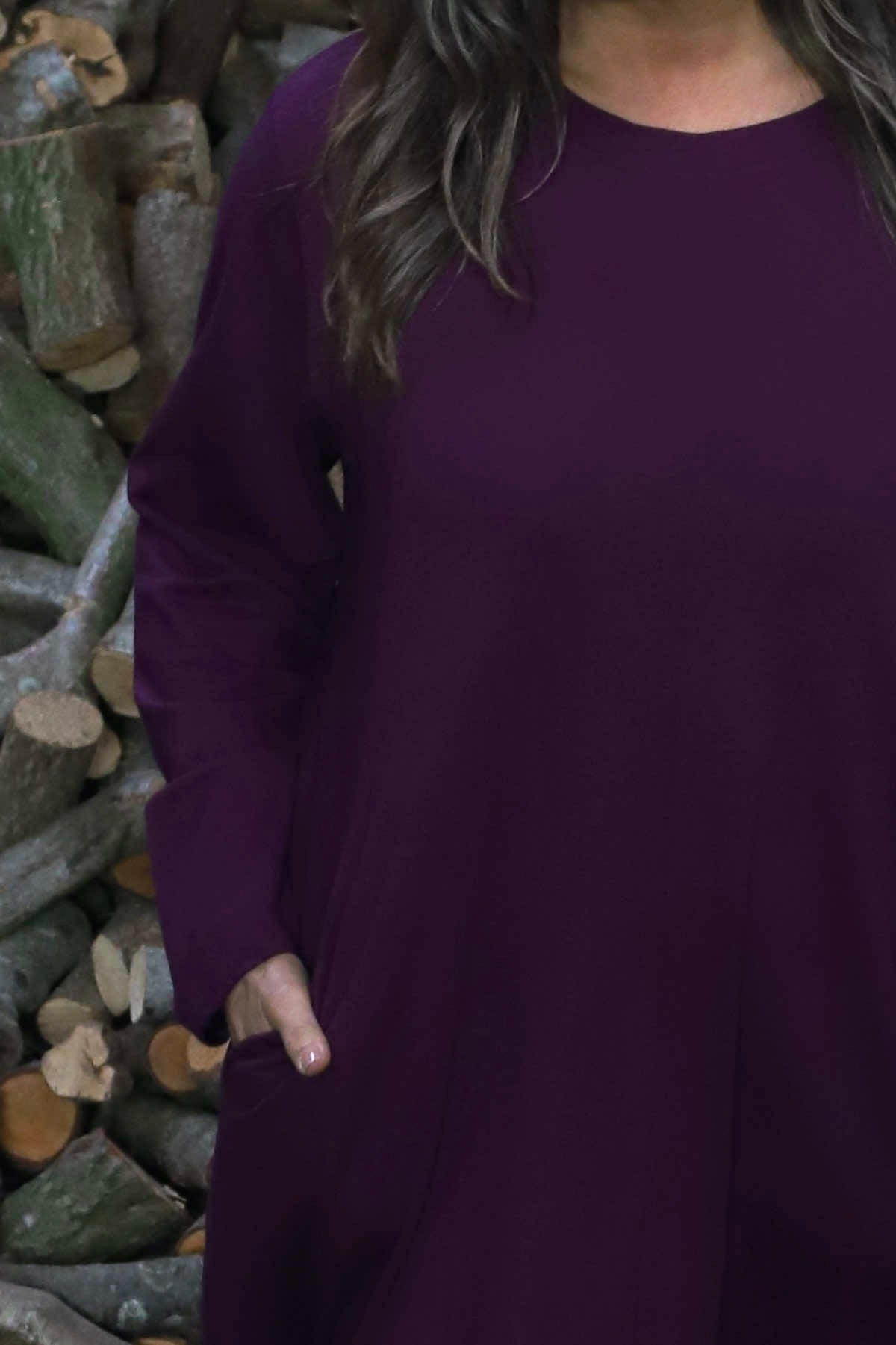 Simone Cotton Dress Burgundy