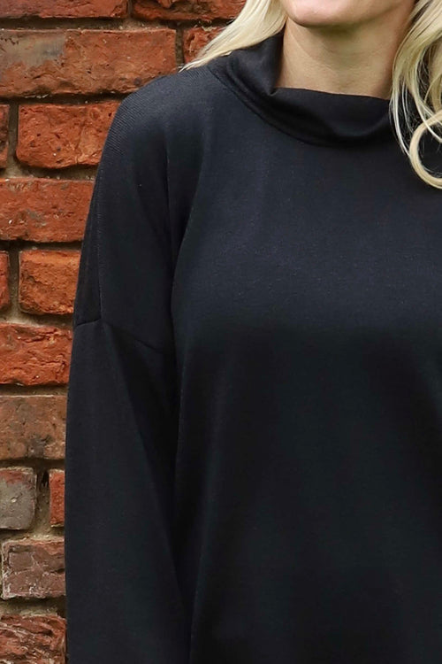 Tarka Cowl Neck Top Black - Image 3