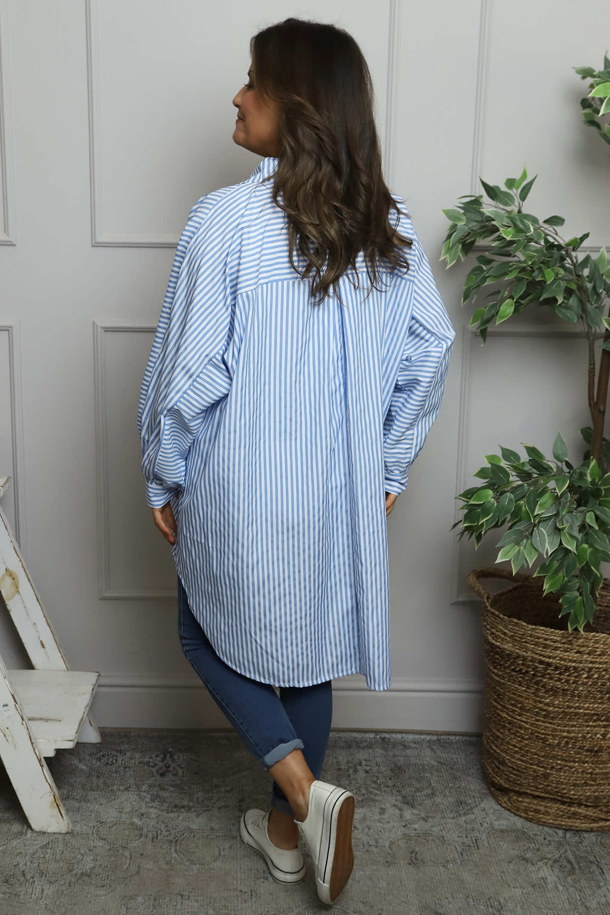 Christina Stripe Shirt Powder Blue