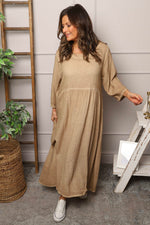 Linette Washed Linen Dress Camel Camel - Linette Washed Linen Dress Camel