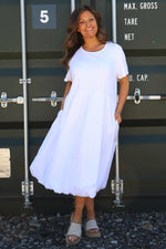 Sandown Puffball Cotton Dress White White - Sandown Puffball Cotton Dress White