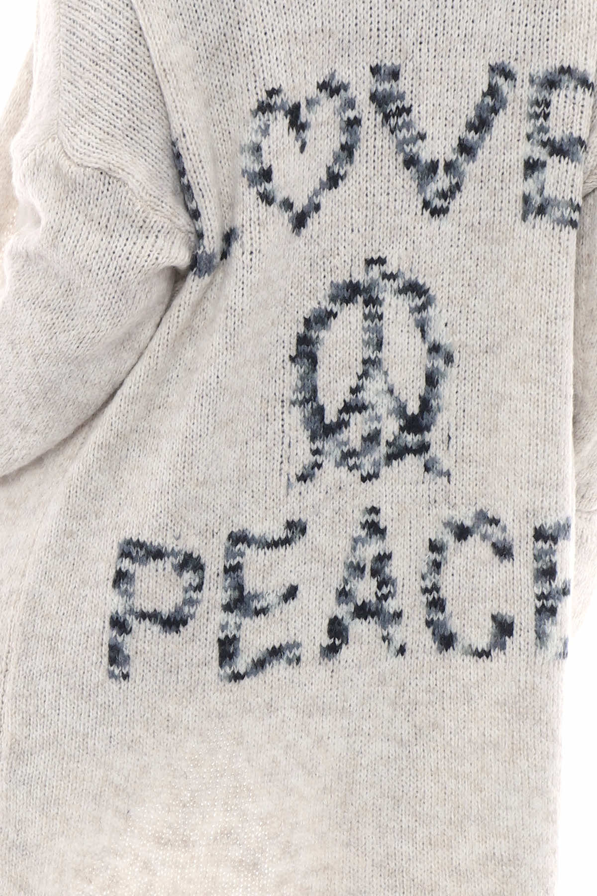 Love Peace Knitted Cardigan Mid Grey
