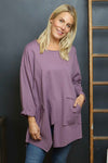Kelilah Pocket Cotton Top Purple