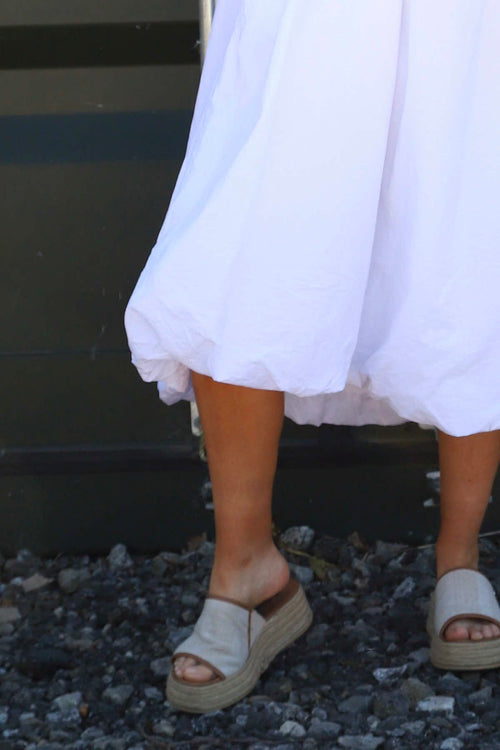 Sandown Puffball Cotton Dress White - Image 3