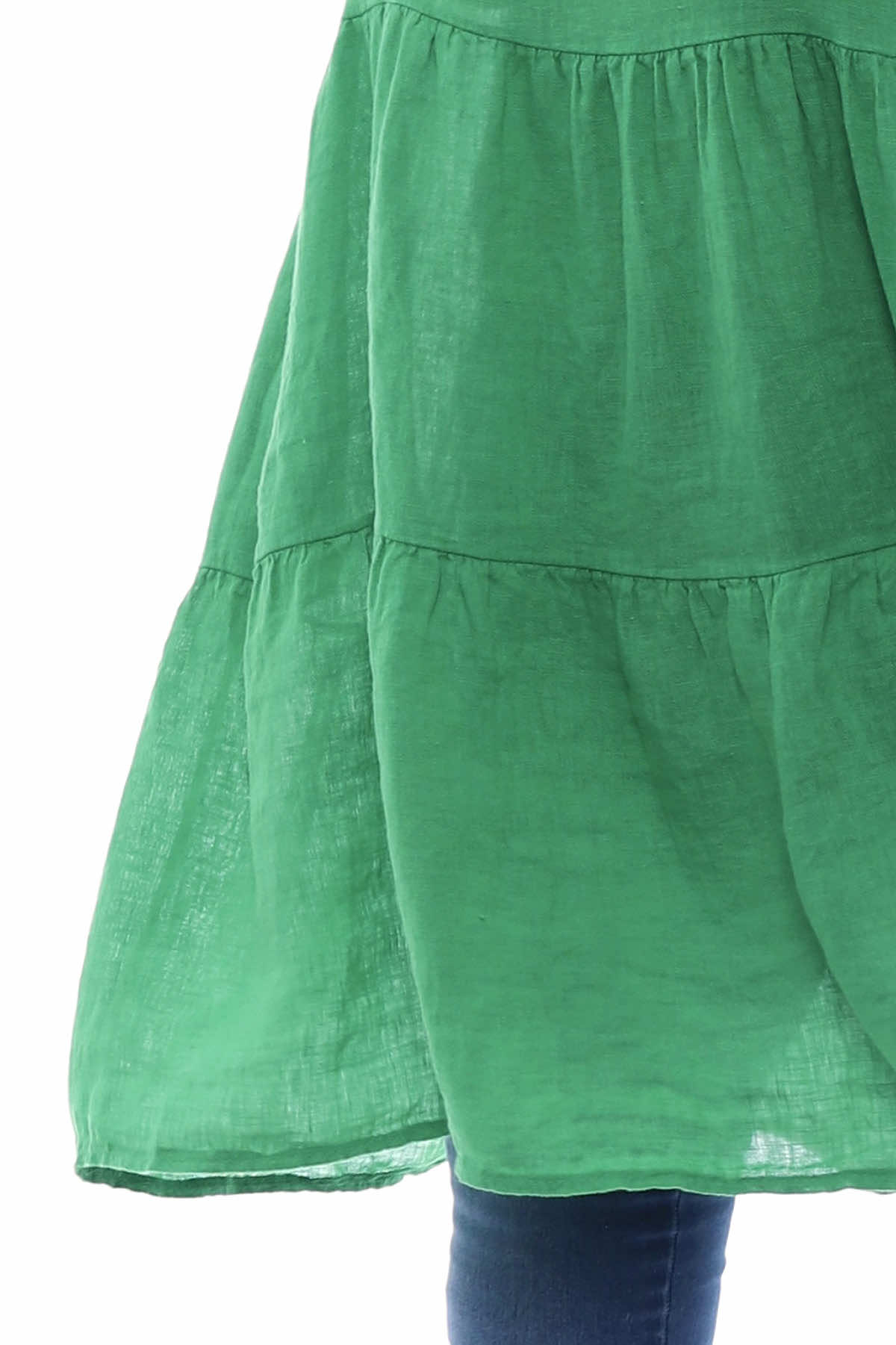 Siena Tiered Linen Tunic Green
