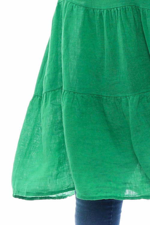 Siena Tiered Linen Tunic Green - Image 4