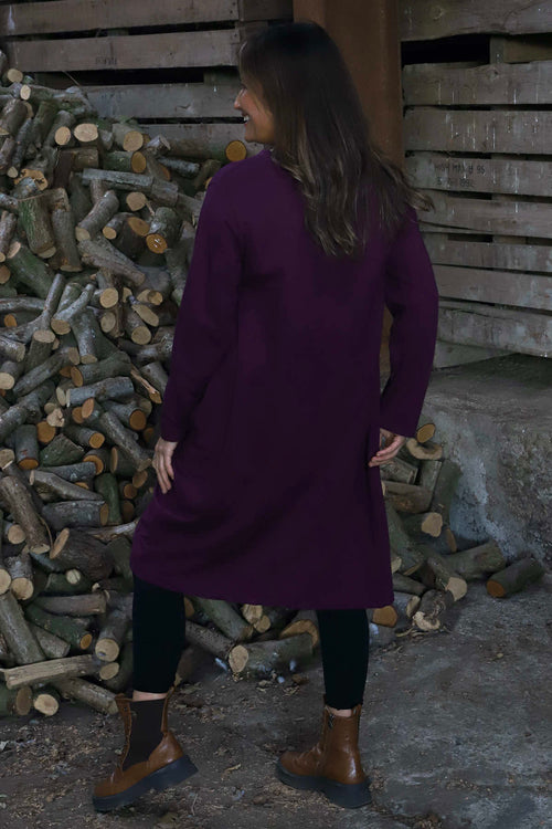 Simone Cotton Dress Burgundy - Image 4