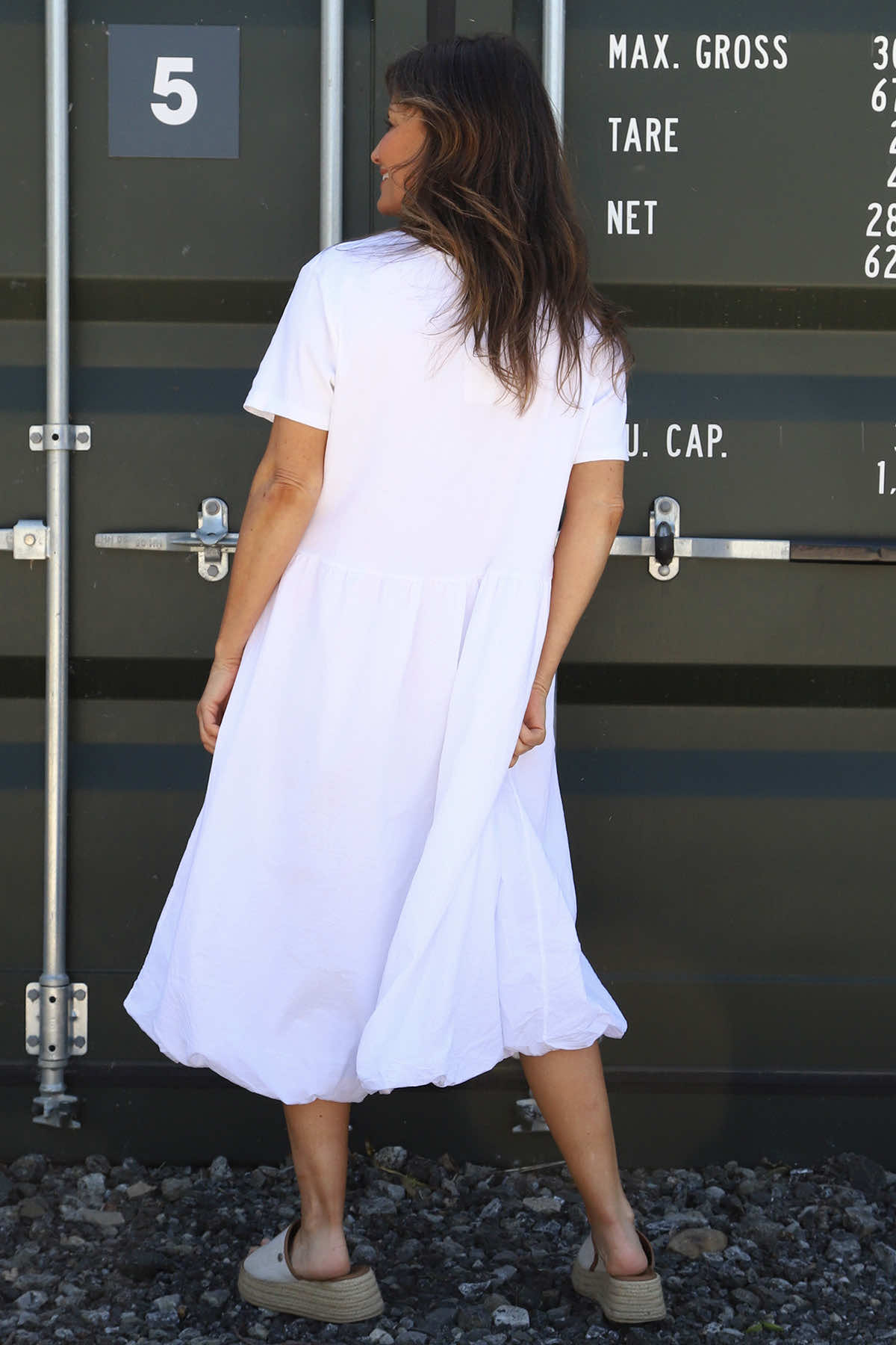 Sandown Puffball Cotton Dress White