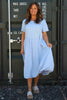 Sandown Puffball Cotton Dress Light Blue