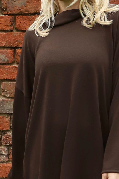 Tarka Cowl Neck Top Cocoa - Image 3