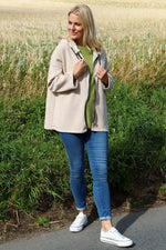 Verys Cord Zip Hooded Jacket Stone Stone - Verys Cord Zip Hooded Jacket Stone