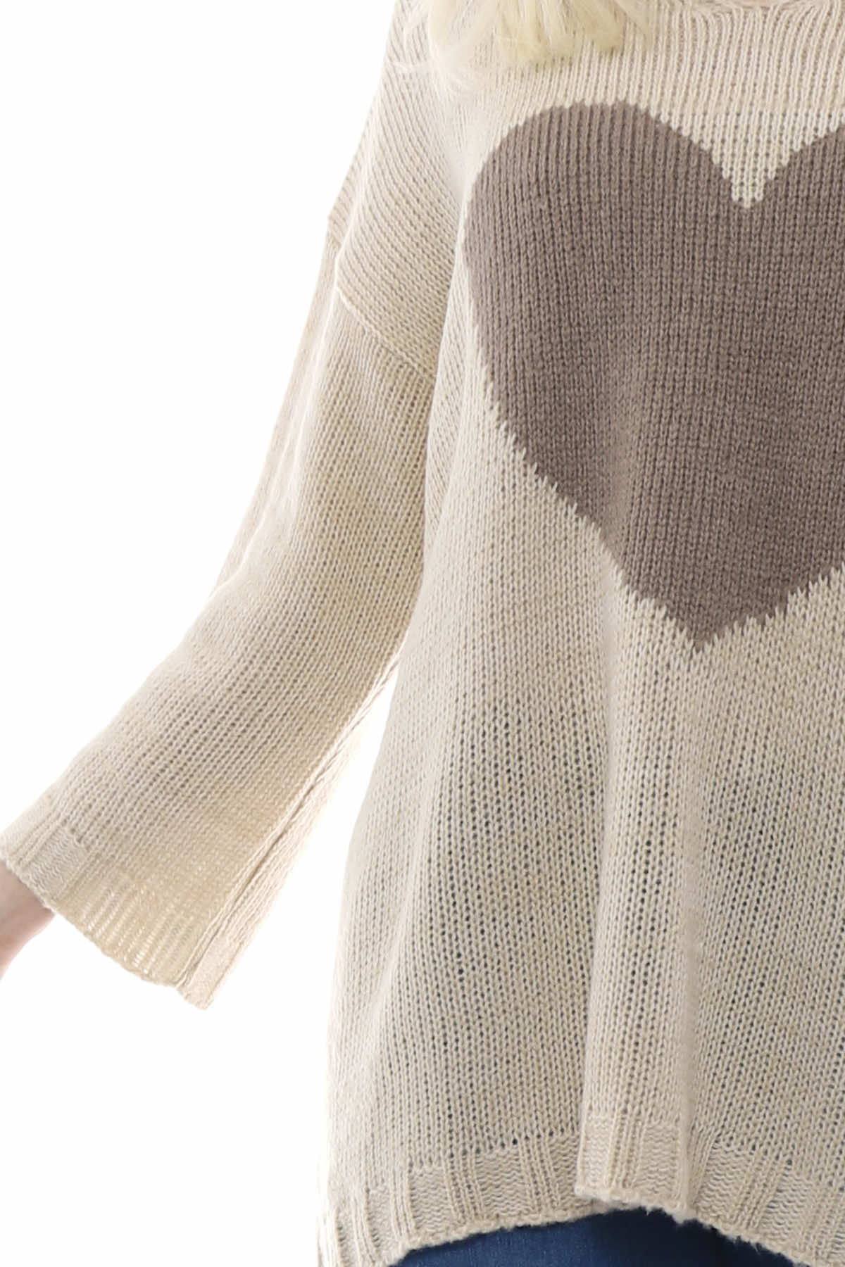 Riley Heart Knitted Jumper Stone