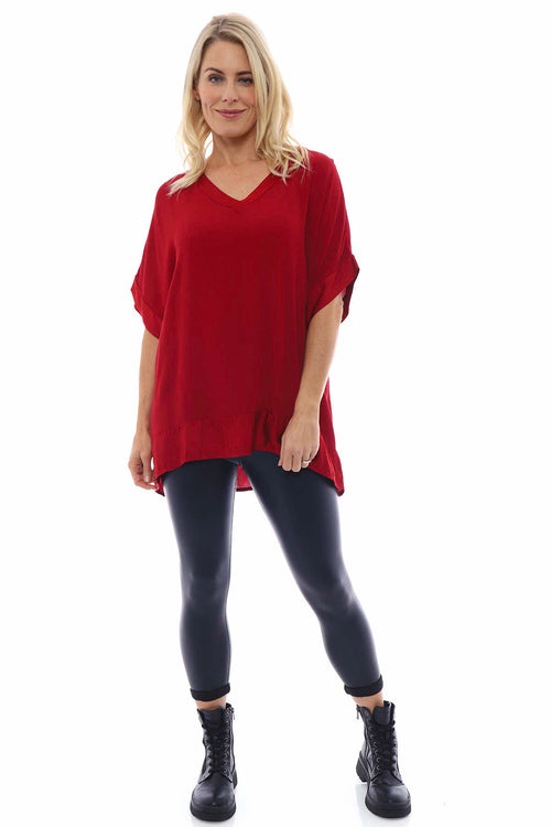 Sia V-Neck Top Red