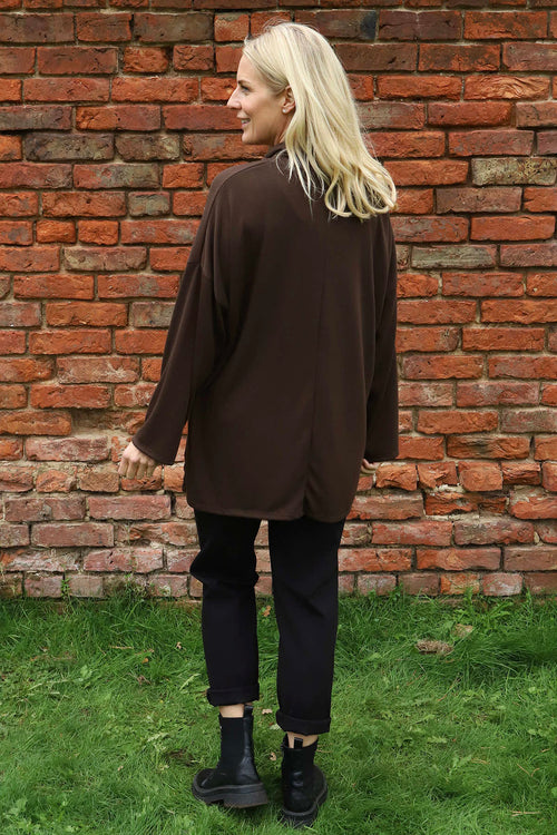 Tarka Cowl Neck Top Cocoa - Image 4