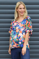 Luciella Print Top Navy Navy - Luciella Print Top Navy