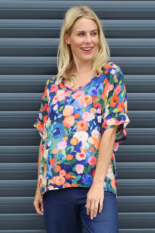 Luciella Print Top Navy - Image 1