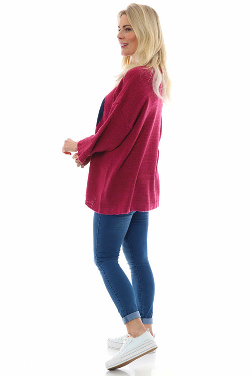 Riley Heart Knitted Jumper Berry - Image 6