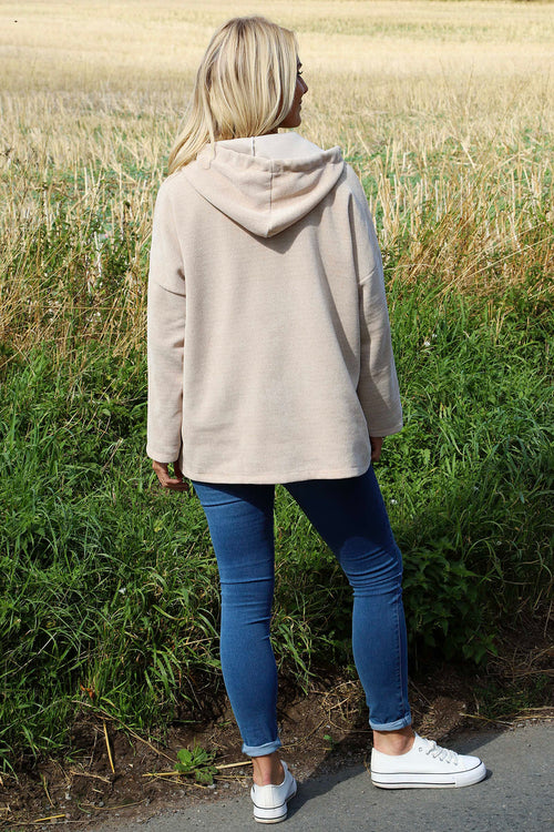 Verys Cord Zip Hooded Jacket Stone - Image 4