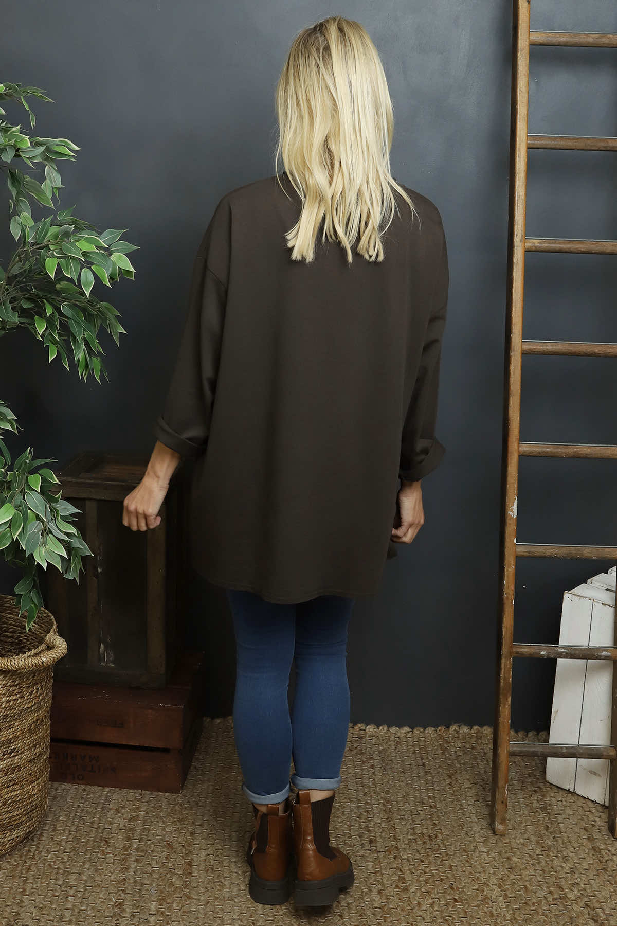 Kelilah Pocket Cotton Top Cocoa