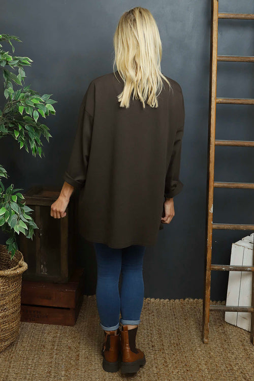 Kelilah Pocket Cotton Top Cocoa - Image 4