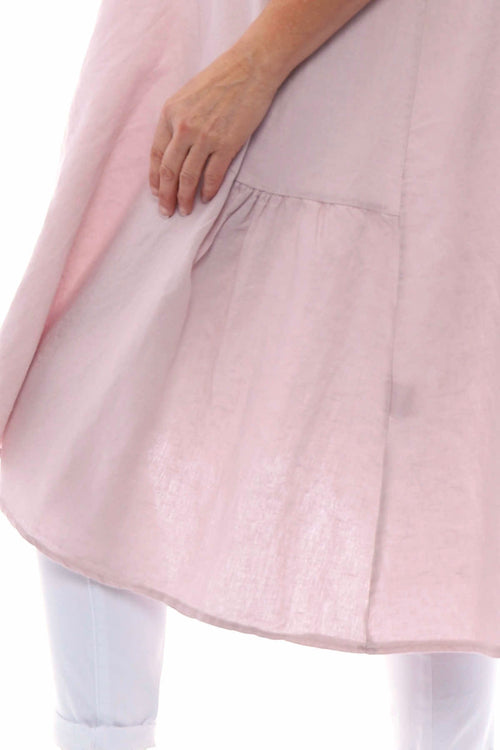 Arletta Washed Sleeveless Linen Dress Pink - Image 5