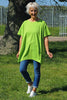 Kariss Button Cotton Top Lime