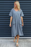 Solange Pocket Linen Dress Mid Grey