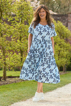 Romia Blossom Print Dress Light Blue