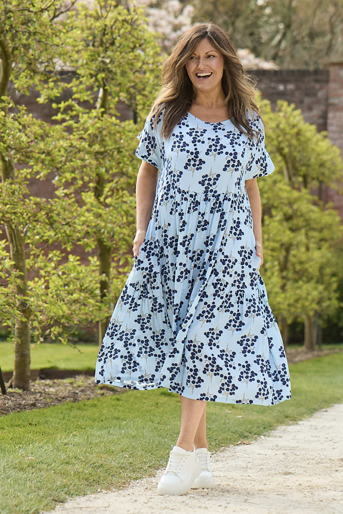 Romia Blossom Print Dress Light Blue
