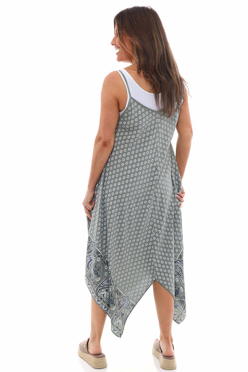 Bliss Daisy Pattern Dress Khaki - Image 4