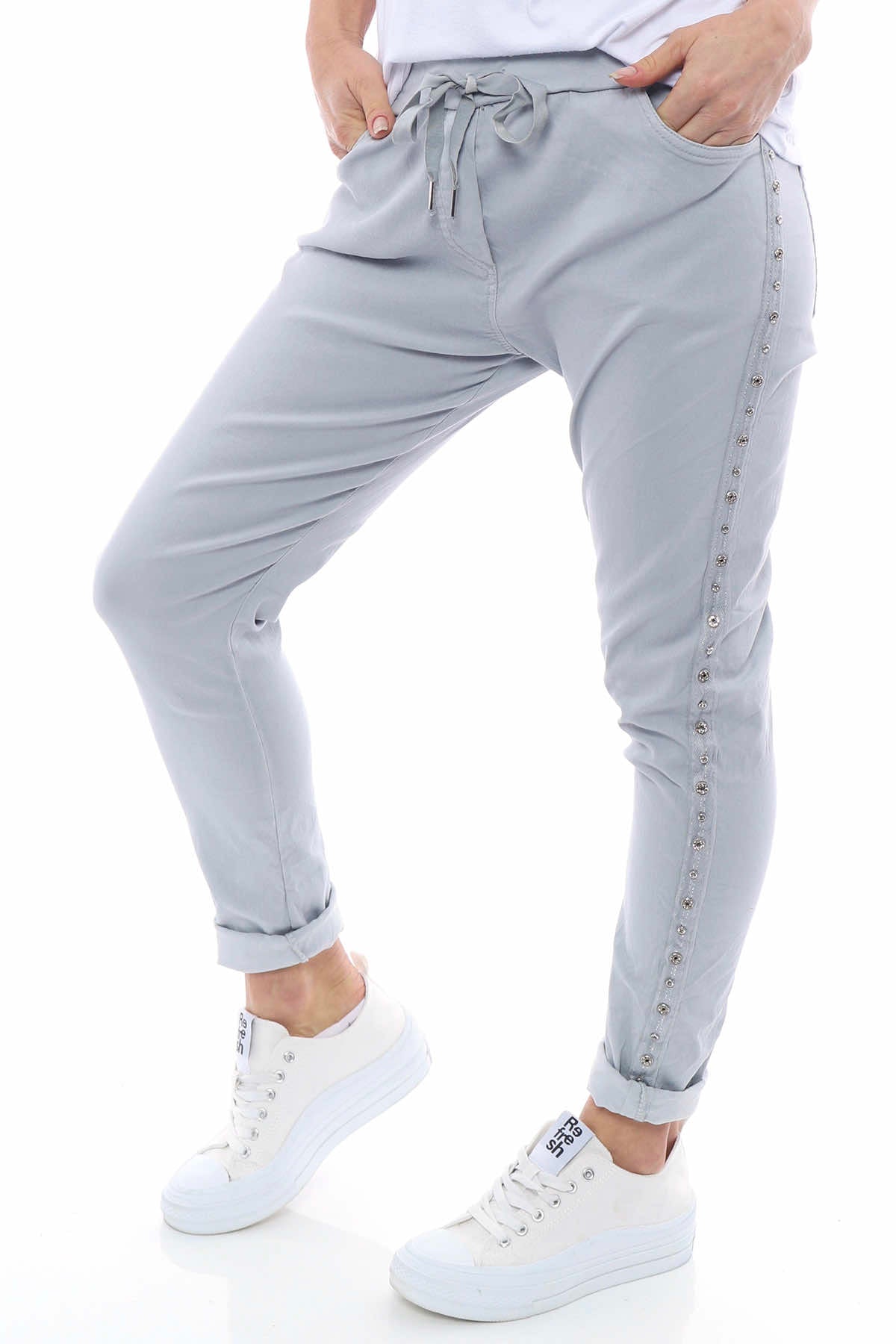 Brette Studded Trousers Grey
