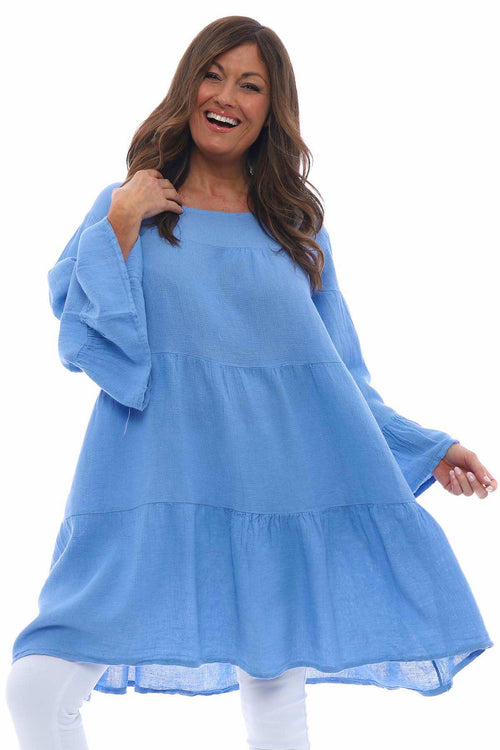 Cleeve Tiered Cotton Tunic Powder Blue