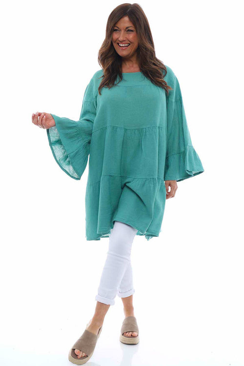 Cleeve Tiered Cotton Tunic Sage Green