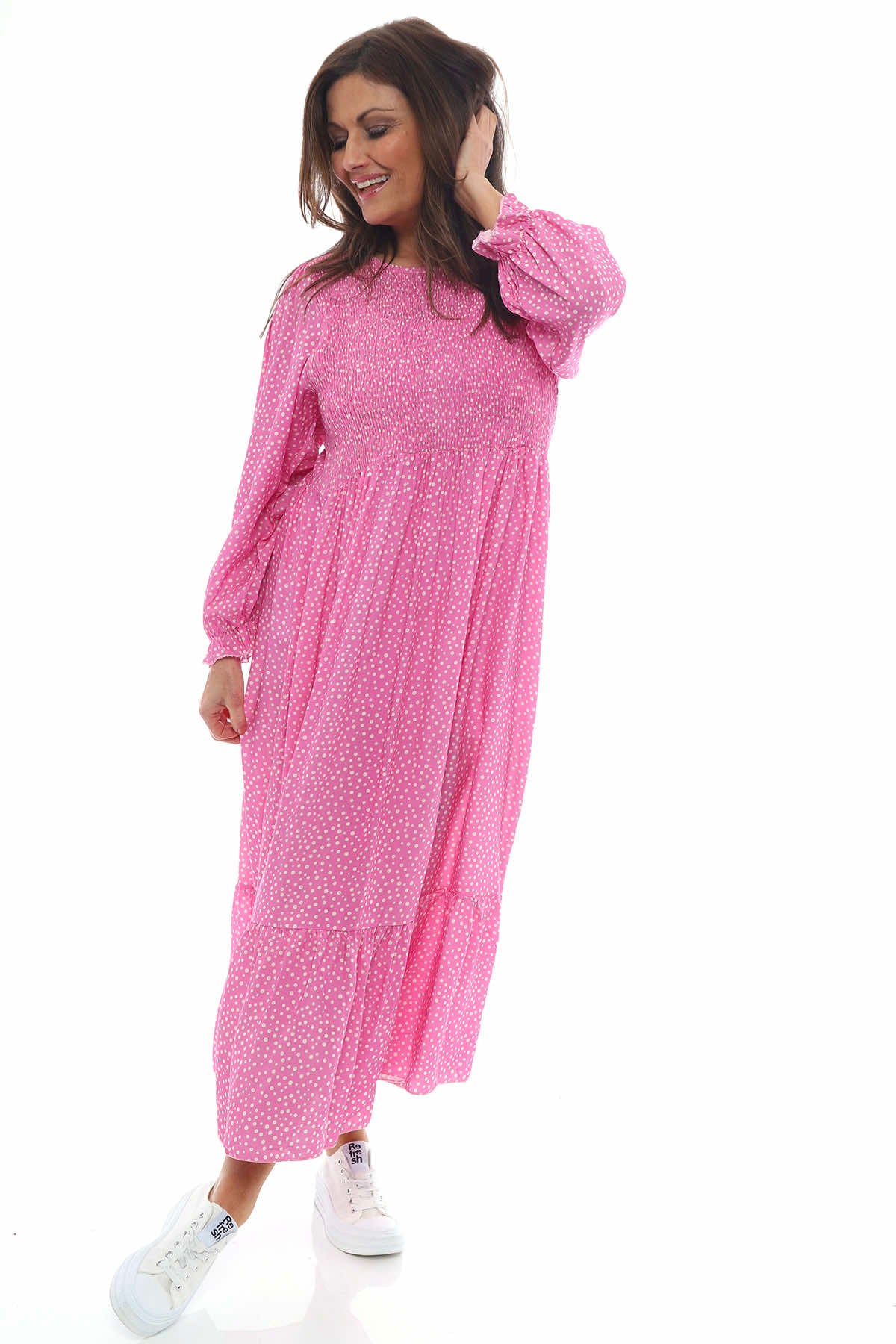Esme Spot Print Dress Bubblegum Pink