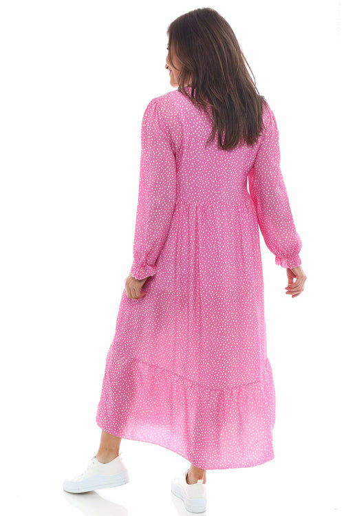 Esme Spot Print Dress Bubblegum Pink - Image 3