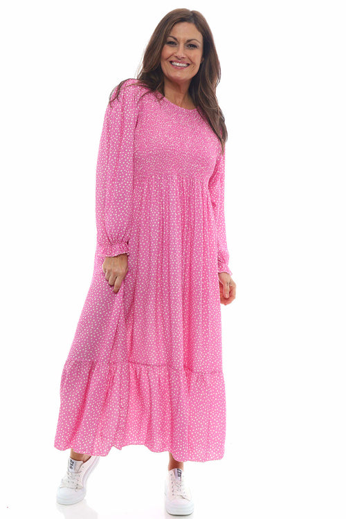 Esme Spot Print Dress Bubblegum Pink - Image 1