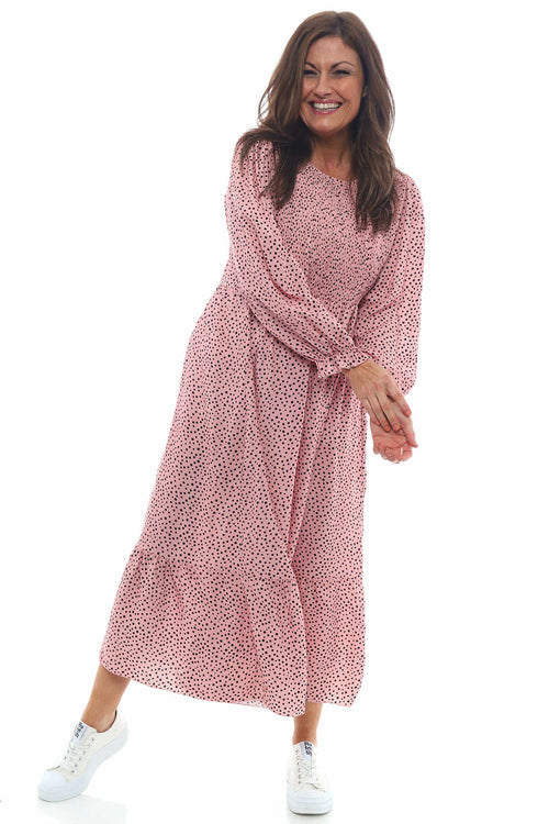 Esme Spot Print Dress Pink - Image 1