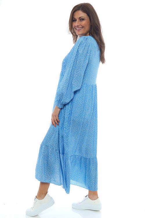 Esme Spot Print Dress Powder Blue - Image 3