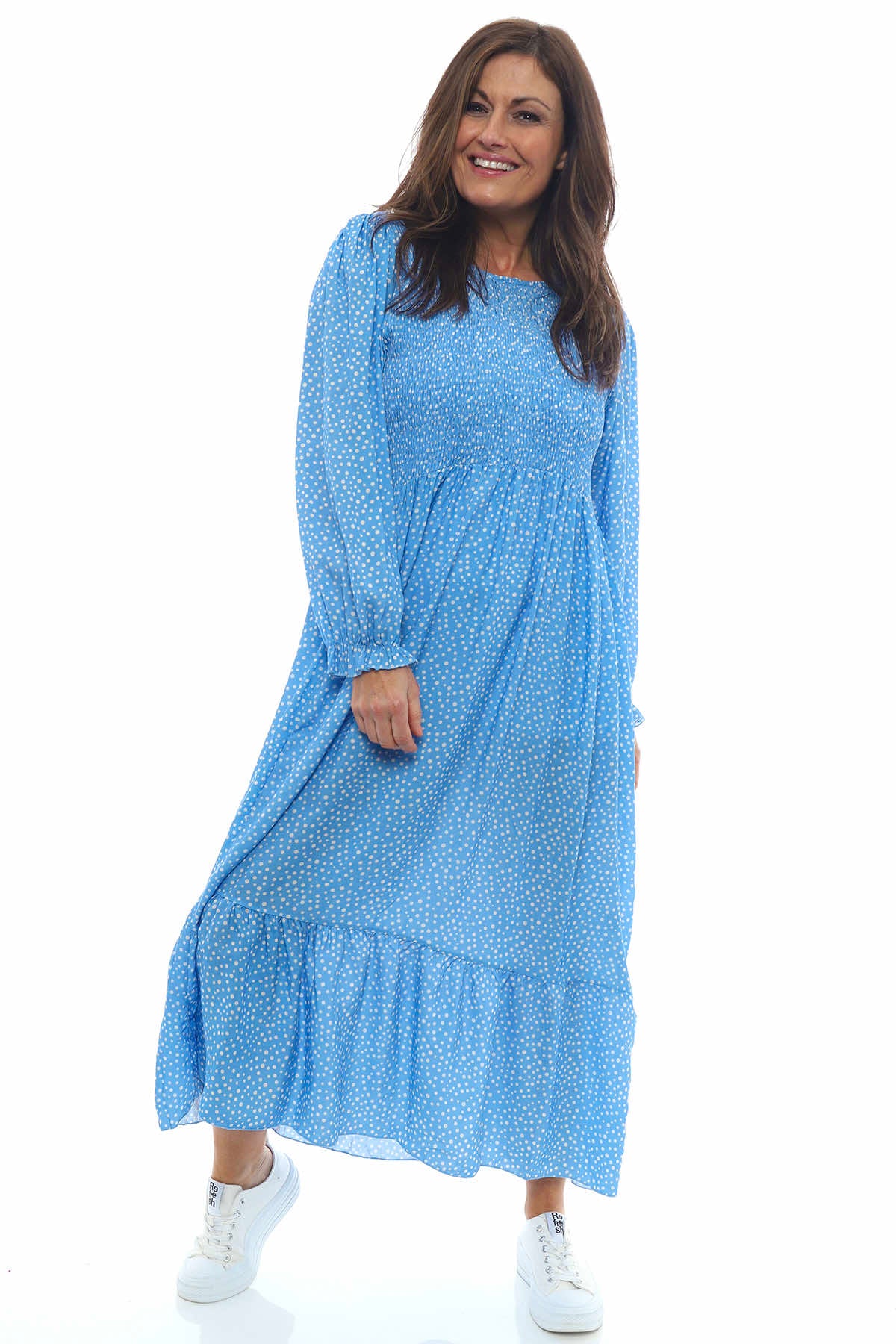 Esme Spot Print Dress Powder Blue