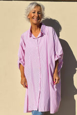 Blossom Stripe Cotton Shirt Pink Pink - Blossom Stripe Cotton Shirt Pink