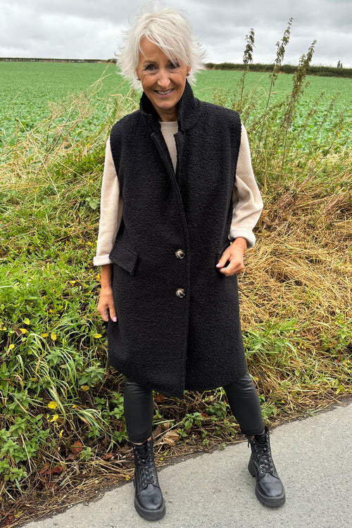 Nori Boucle Gilet Black - Image 3