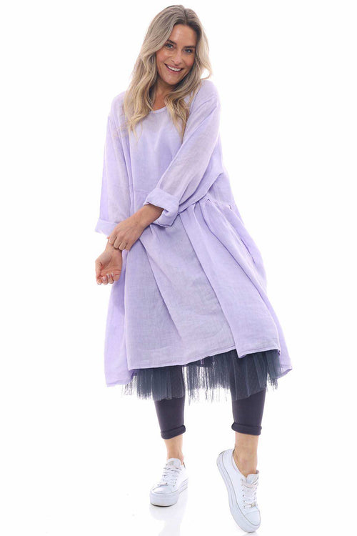 Zouch Premium Linen Dress Lilac