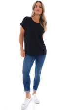 Only Turn Back Sleeve Tee Black Black - Only Turn Back Sleeve Tee Black