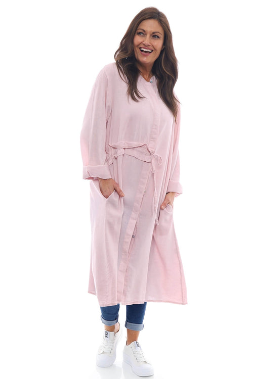 Shop Pink Linen Shift Dress, Italian Linen