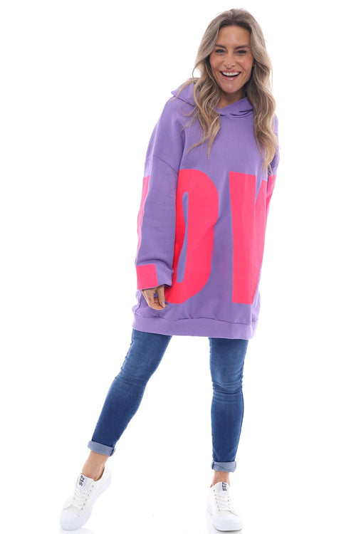 Love Cotton Hooded Top Lilac