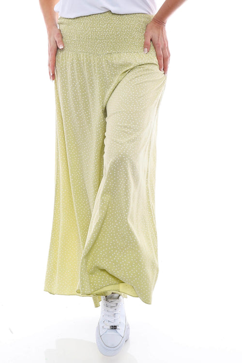 Renelle Spot Print Culottes Lime - Image 2